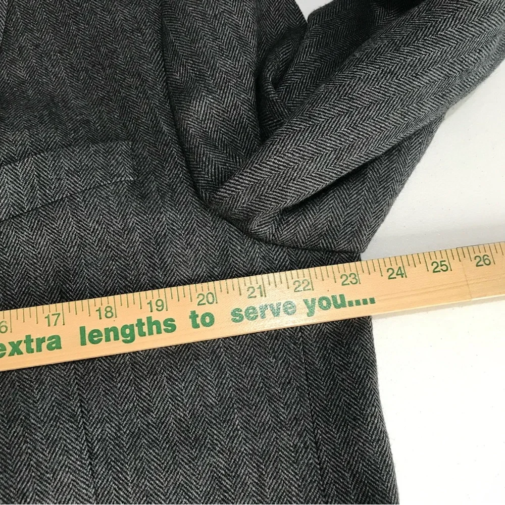 Ralph Lauren Mens Blazer 44R 100%‎ Wool Charcoal Gray Herringbone Macy's Store